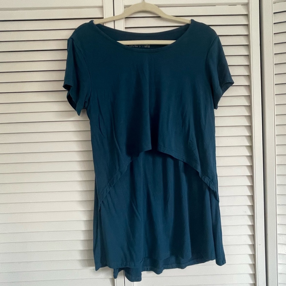 Nursing Latched Mama Teal Short Sleeve Top